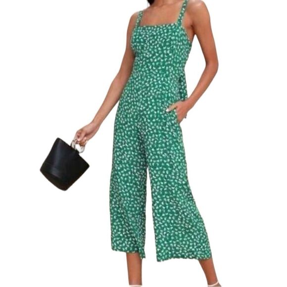 Faithful The Brand Playa Jumpsuit in Vintage Bloom Green - Picture 3 of 11